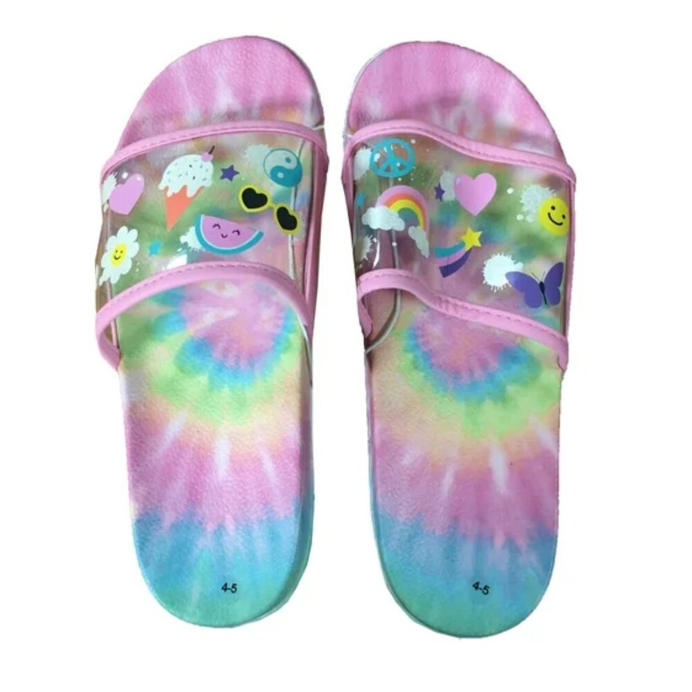Pacific Wave Zone Girls Vibes Slide Sandal Pink Big Kid 4/5 NWT